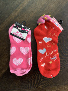 New Valentines Day Socks Womens Valentine Heart Socks Pink Red 3D Design Onheel